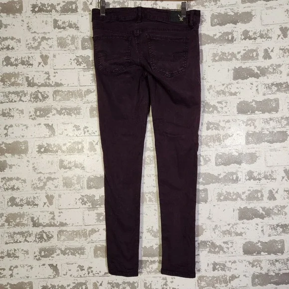 American Eagle Outfitters Jegging Women Plum Purple Super Stretch Size 4 Regular - Picture 7 of 16